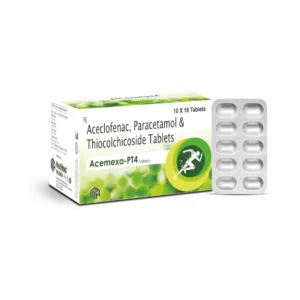 ACEMEXA-PT4 Aceclofenac Paracetamol Thiocolchicoside Tablets