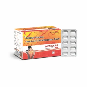DIFEHEX-SP Diclofenac Potassium Paracetamol Serratiopeptidase Tablets