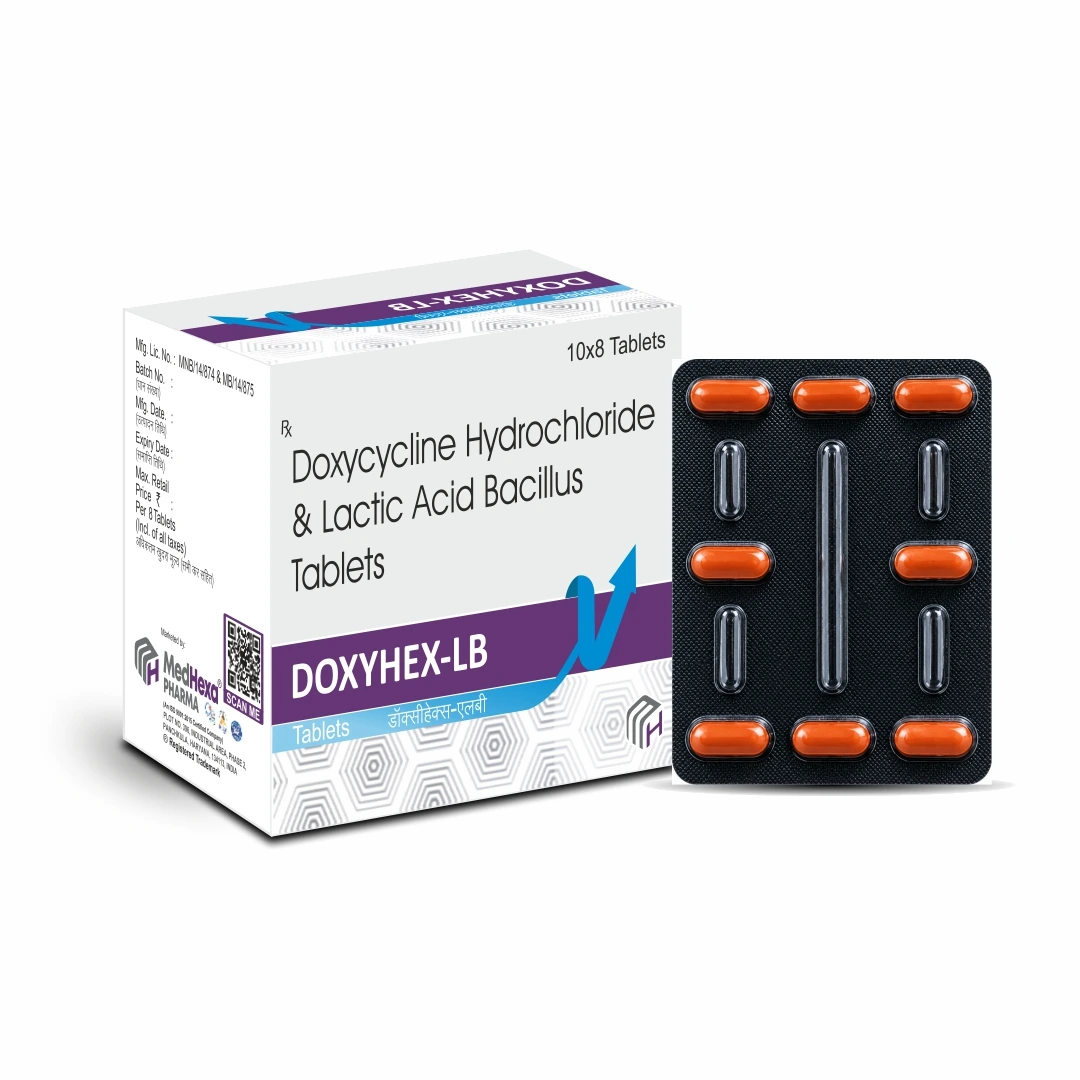 DOXYHEX-LB Doxycycline Hyclate 100 mg and Lactic Acid Bacillus Tablets