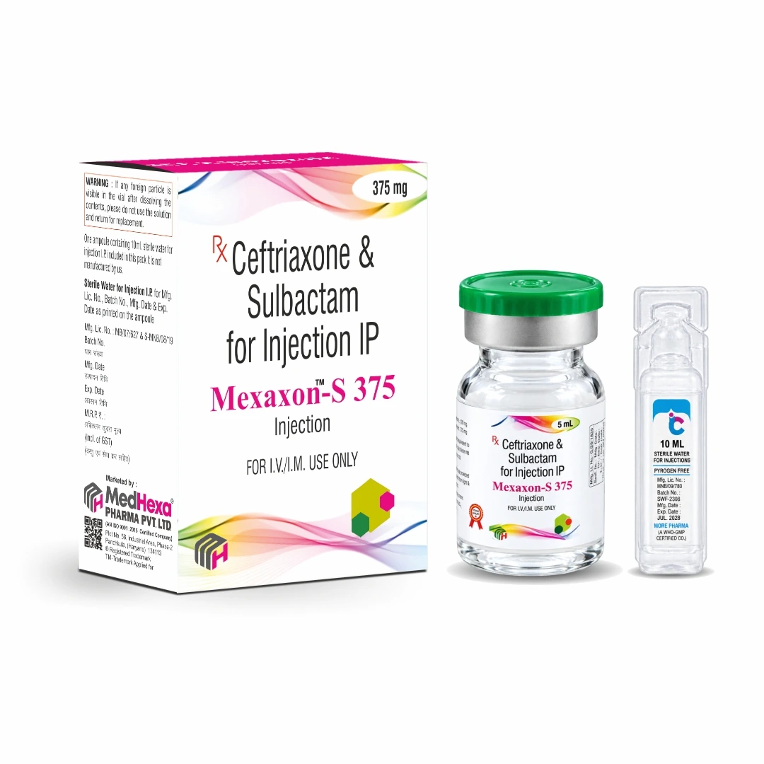 MEXAXON-S 375 Ceftriaxone 250mg Sulbactam 125mg Injection