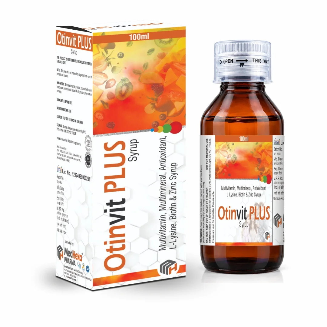 OTINVIT-PLUS Multivitamin Multimineral Antioxidant L-Lysine Biotin Zinc Syru