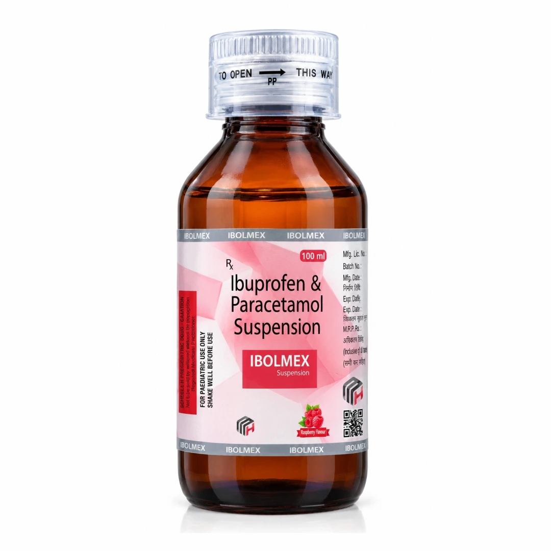IBOLMEX Ibuprofen 100mg Paracetamol 162.5mg Suspension