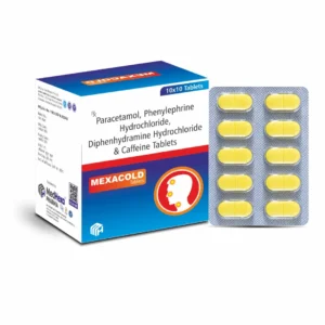 MEXACOLD Paracetamol 500 mg Phenylephrine 5 mg Caffeine 30 mg Diphenhydramine 25 mg Tablets