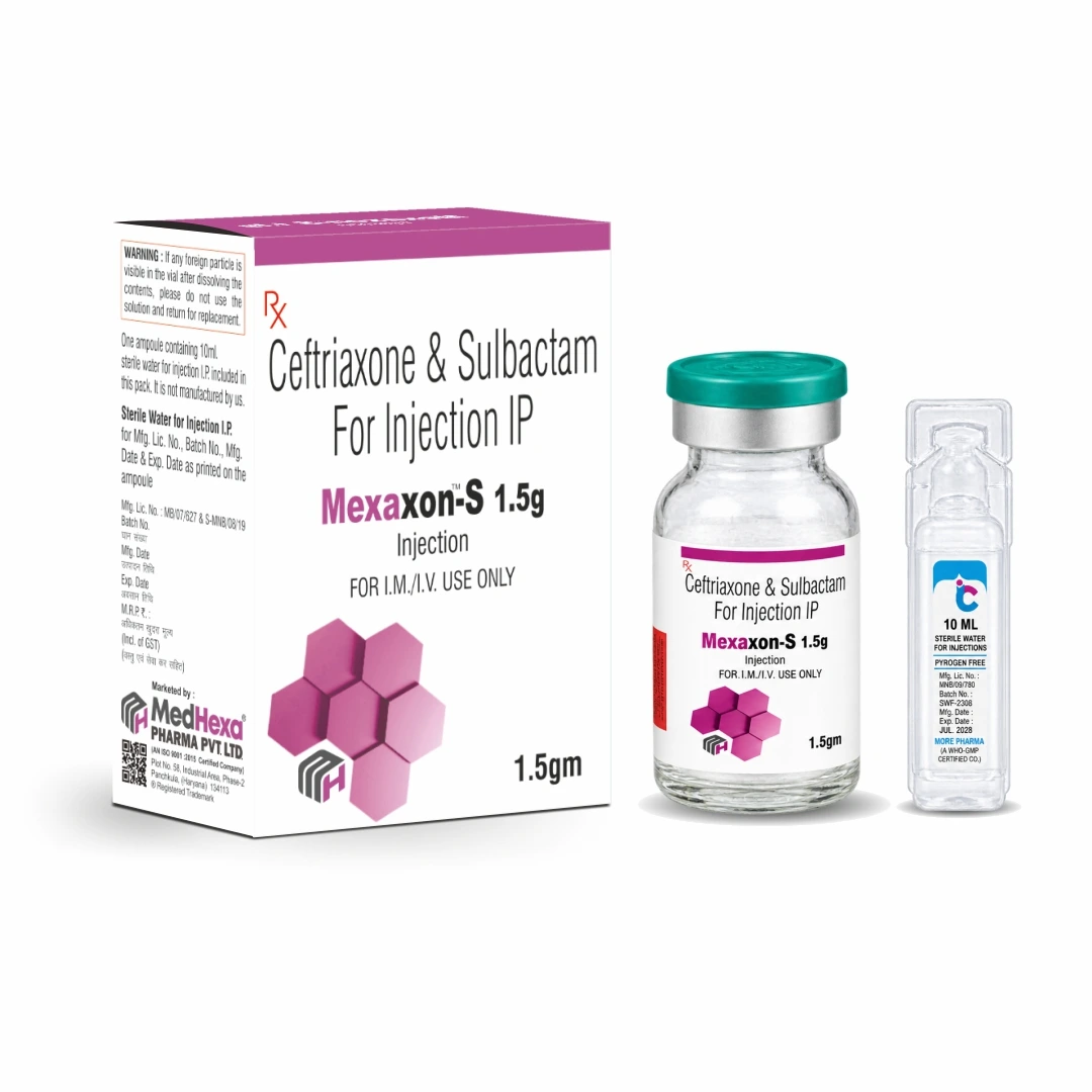 MEXAXON-S 1.5 Ceftriaxone 1000mg Sulbactam 500mg Injection