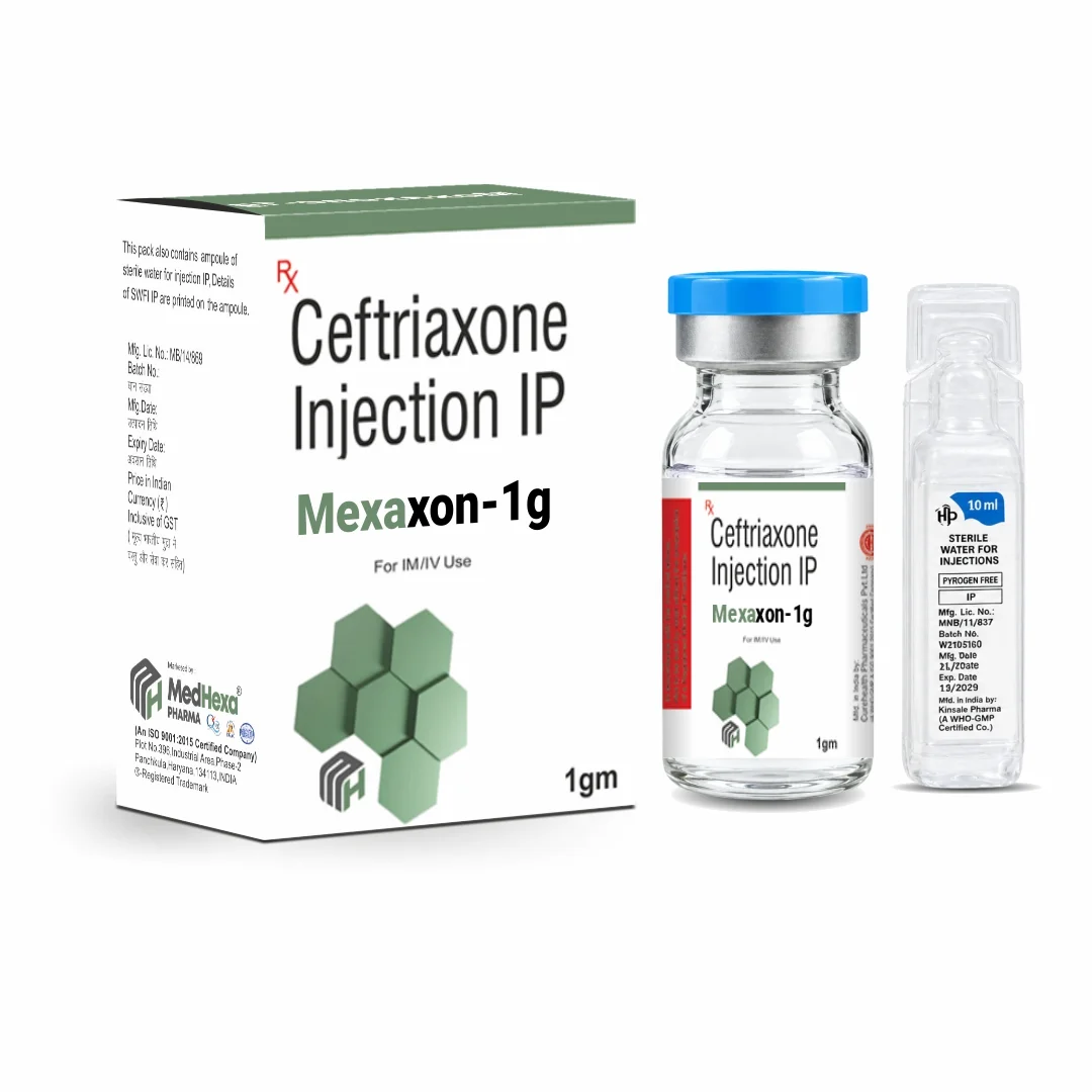 MEXAXON-1G Ceftriaxone 1000 mg Injection vial