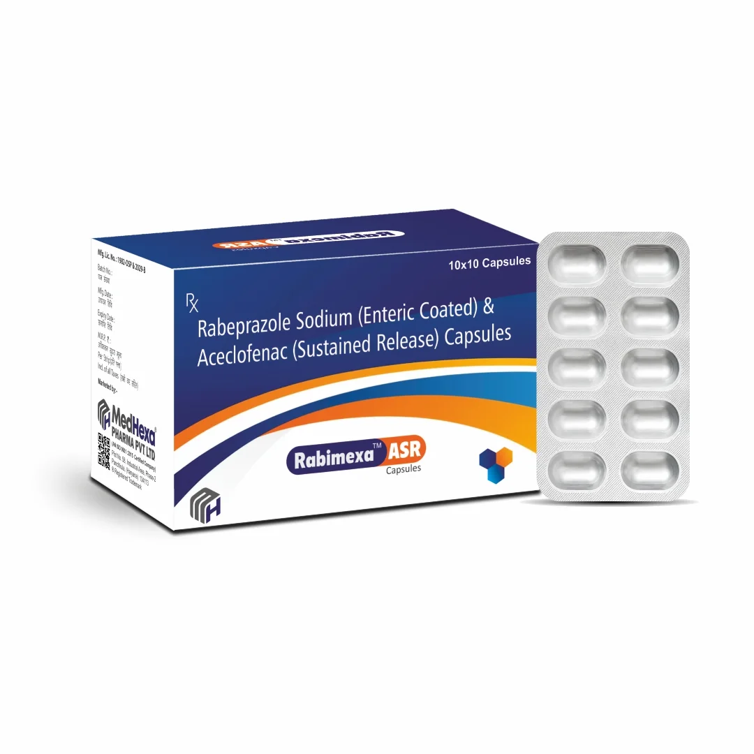 RABIMEXA-ASR Rabeprazole 20 mg Aceclofenac 200 mg SR Capsules