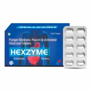 HEXZYME Fungal Diastase Papain Activated Charcoal Tablets