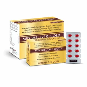 MEXSHEL Q10 GOLD Coenzyme Q10 Lycopene L-Carnitine Softgel Capsules