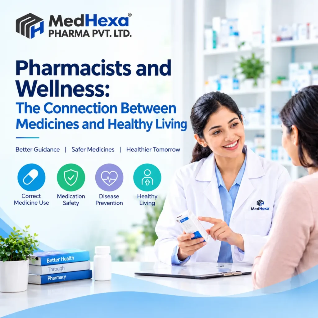 Pharmacist and healthcare concept representing medicines and healthy living