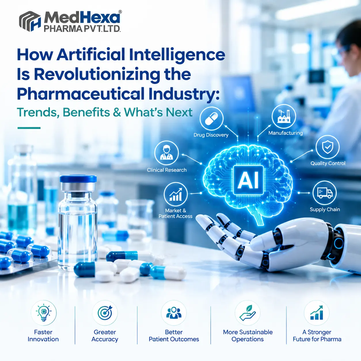 AI-powered pharmaceutical drug discovery and biomedical research laboratory