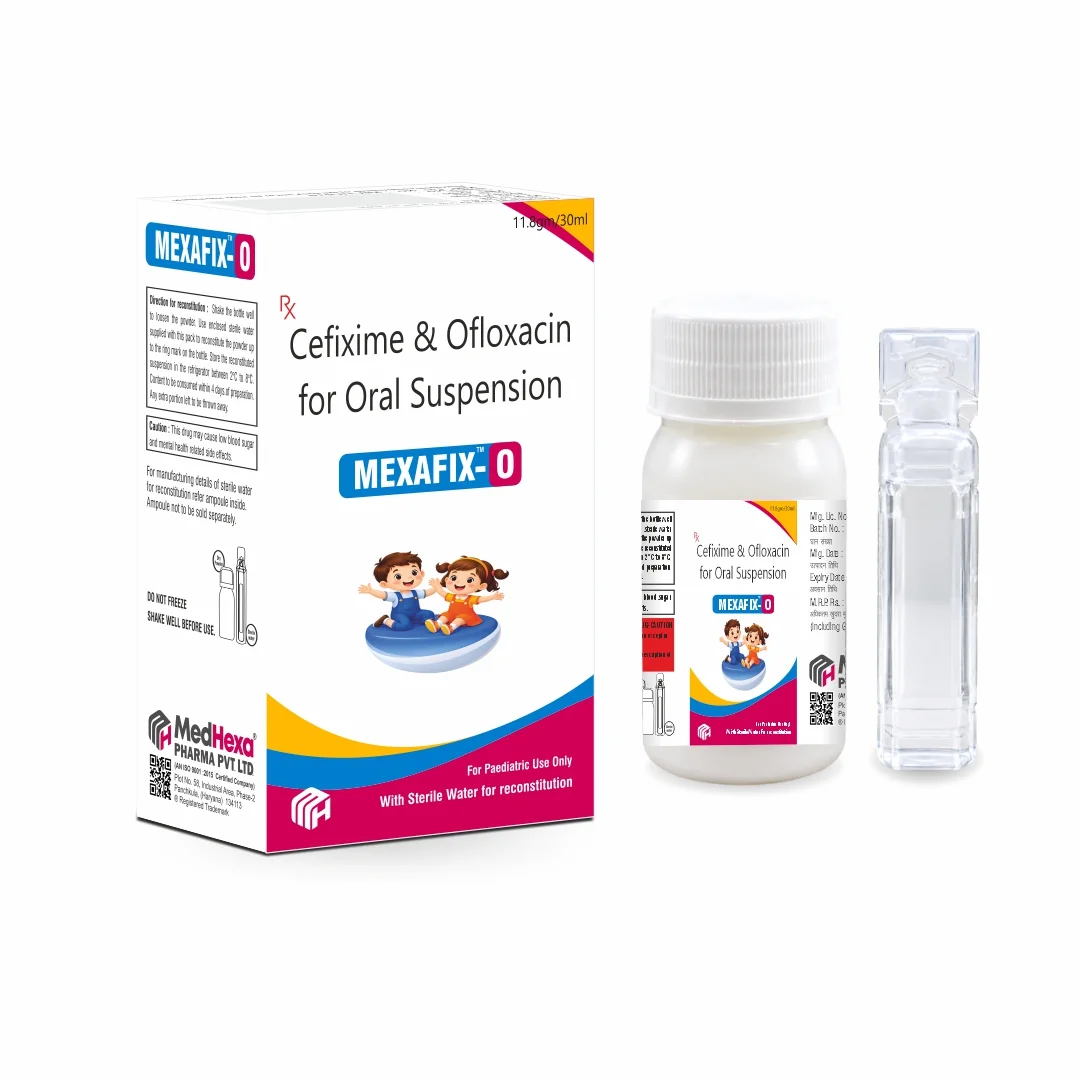 MEXAFIX-O Cefixime 50 mg and Ofloxacin 50 mg Dry Syrup