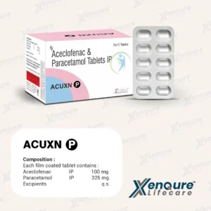 ACUXN P Tablets Aceclofenac 100 mg and Paracetamol 325 mg, 10×10 pack
