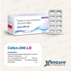 Cefxn-200-LB Tablets Cefixime 200 mg and Lactic Acid Bacillus, 10×10 pack by Xenqure Lifecare