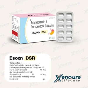 Esoxn DSR Capsules Esomeprazole 40 mg and Domperidone 30 mg SR, 10×10 blister pack by Xenqure Lifecare