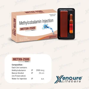 Metxn-2500 Injection Methylcobalamin 2500 mcg, 2 ml ampoule dispo pack by Xenqure Lifecare