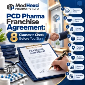 PCD pharma franchise agreement checklist with 8 clauses to review before signing